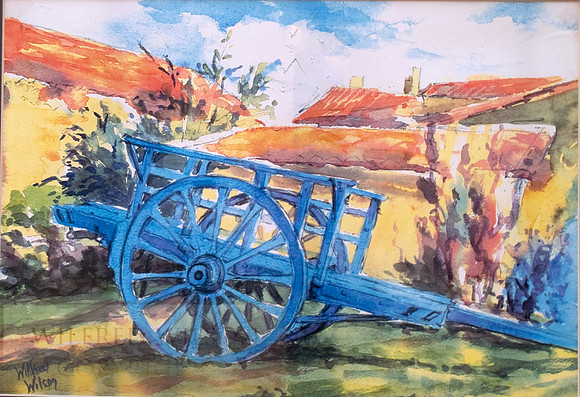 #48 Blue French Cart DORDOGNE