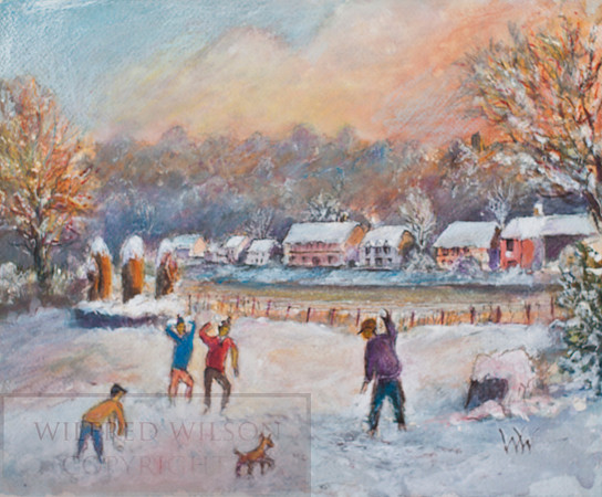Snow Scene on the Usk Caerleon _CWA Archive Original