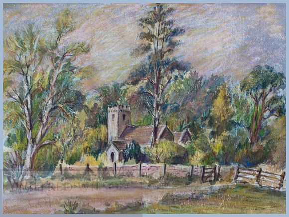 Pastel of Church _CWA archive-