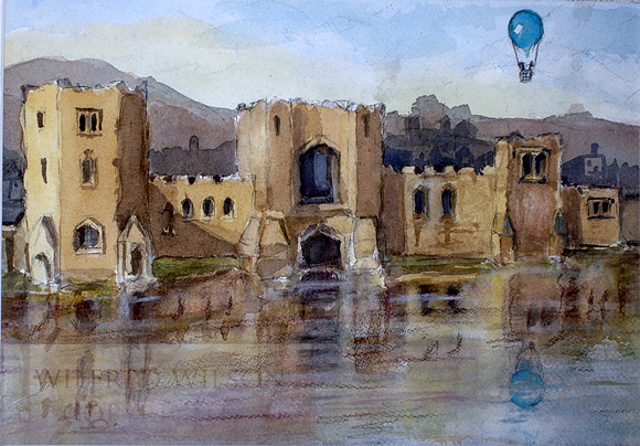 Newport Castle with Balloon