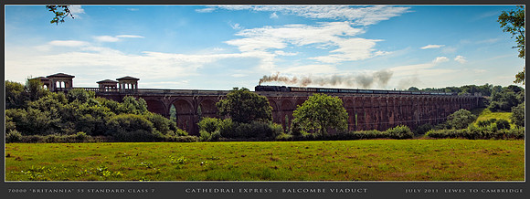 CATHEDRAL EXPRESS -BRITANNIA 70000 ON BALCOMBE VIADUCT
