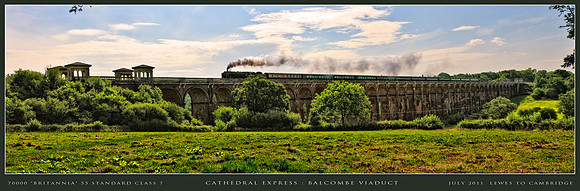 CATHEDRAL EXPRESS -BRITANNIA 70000 ON BALCOMBE VIADUCT