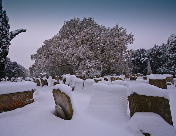 West Grinstead Church in Snow