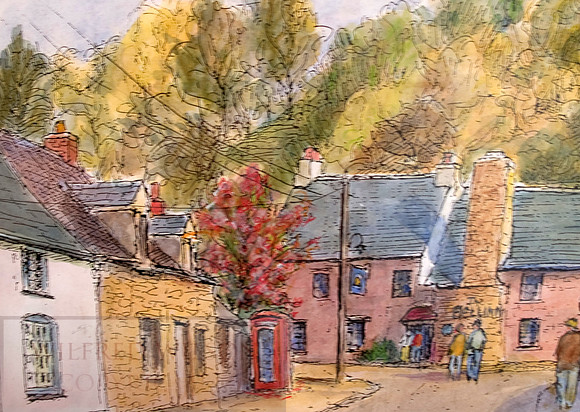 #88 The Bell Old Village Caerleon  + telephone box Straight